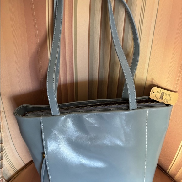 Light Blue Hobo Leather Tote Bag NWT - Picture 11 of 11